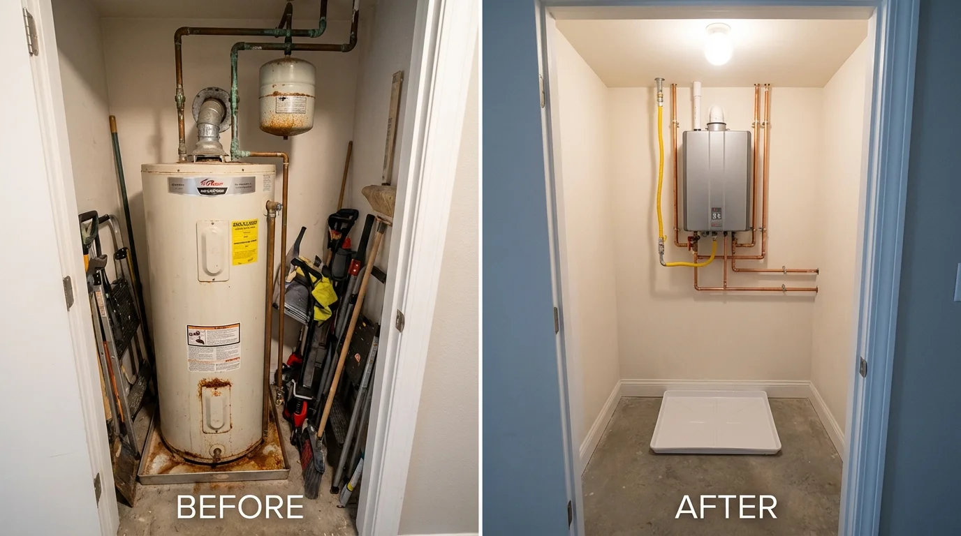 Tank water heater versus wall-mounted tankless unit comparison for Helper, UT homeowners