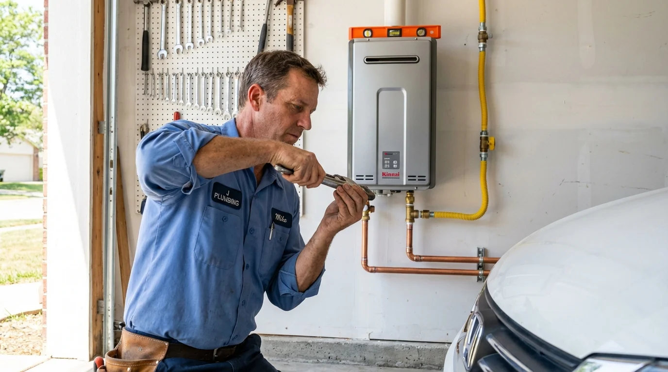 Tankless water heater installation by a Johns Plumbing LLC plumber in Helper